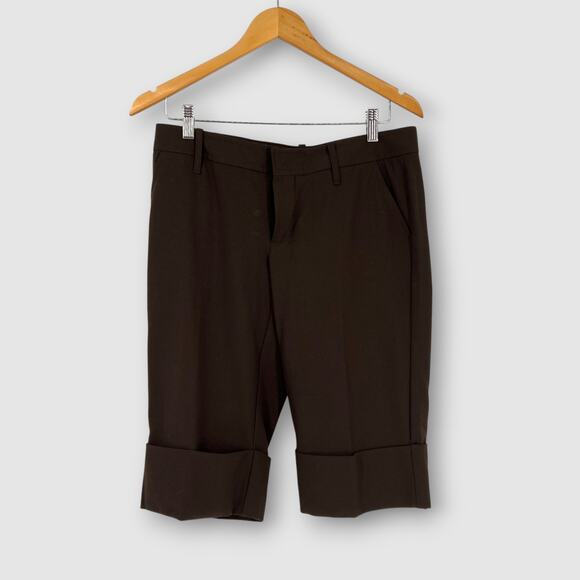 Y2k Vintage GAP Brown Cuffed Bermuda Dress Shorts Size 6 - Picture 4 of 4